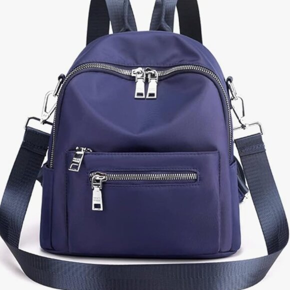 Navy Blue Mini Backpack/Shoulder Bag - Picture 3 of 6